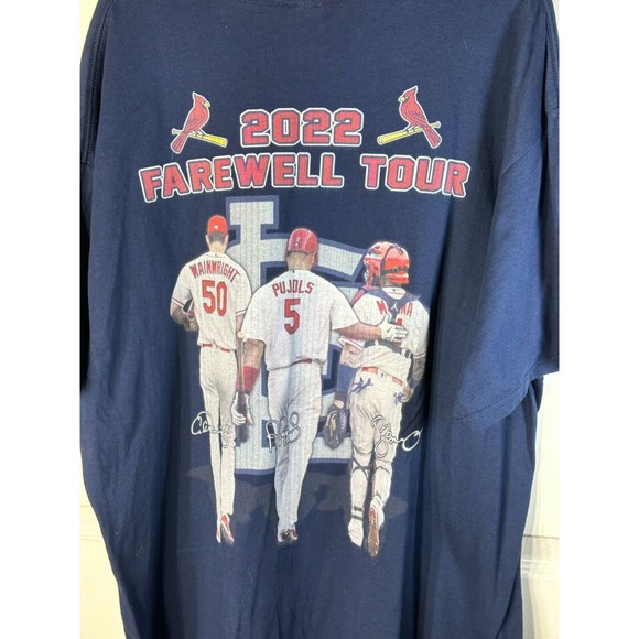 StL Cardinals 2022 Farewell Tour T-Shirt Size Mens 2XL Pujols Molina Wainwright - Picture 7 of 7